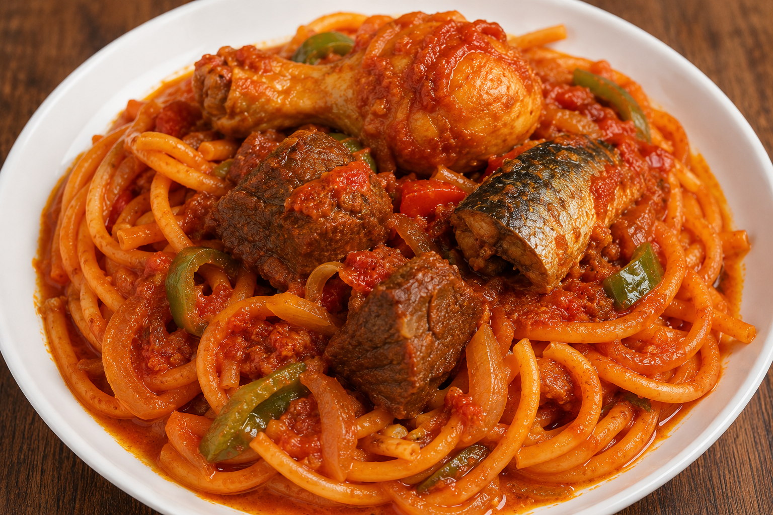 Pâte rouge (pâte de maïs avec sauce tomate et viande ou poisson)