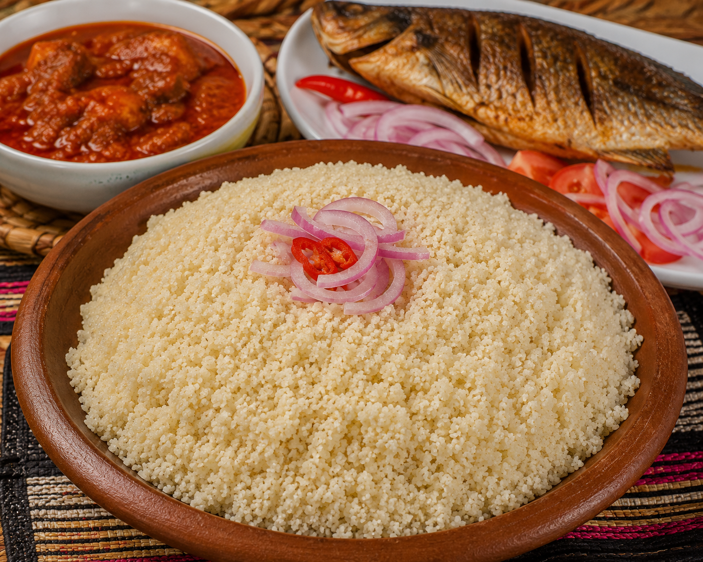 Wassa-Wassa (semoule de manioc cuite à la vapeur)